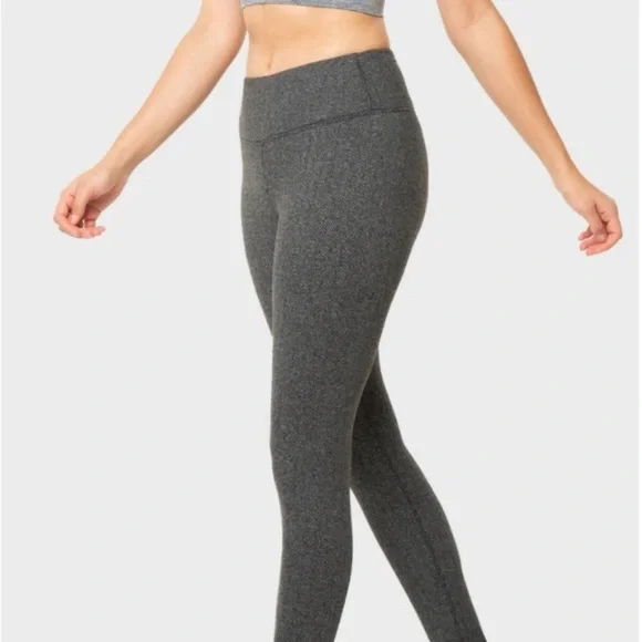 Kyodan Pants Jumpsuits Kyodan Dark Gray Herringbone Leggings